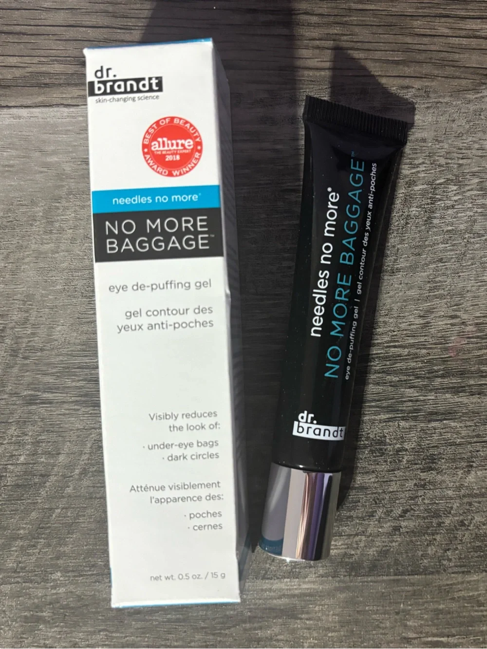 Dr. Brandt Needles NO MORE BAGGAGE Under Eye De-Puffing Bag Gel Cream NEW